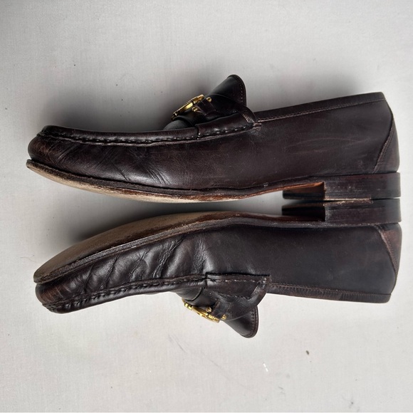 Salvatore Ferragamo Dark Brown Loafers with Gold Accent - Picture 3 of 10